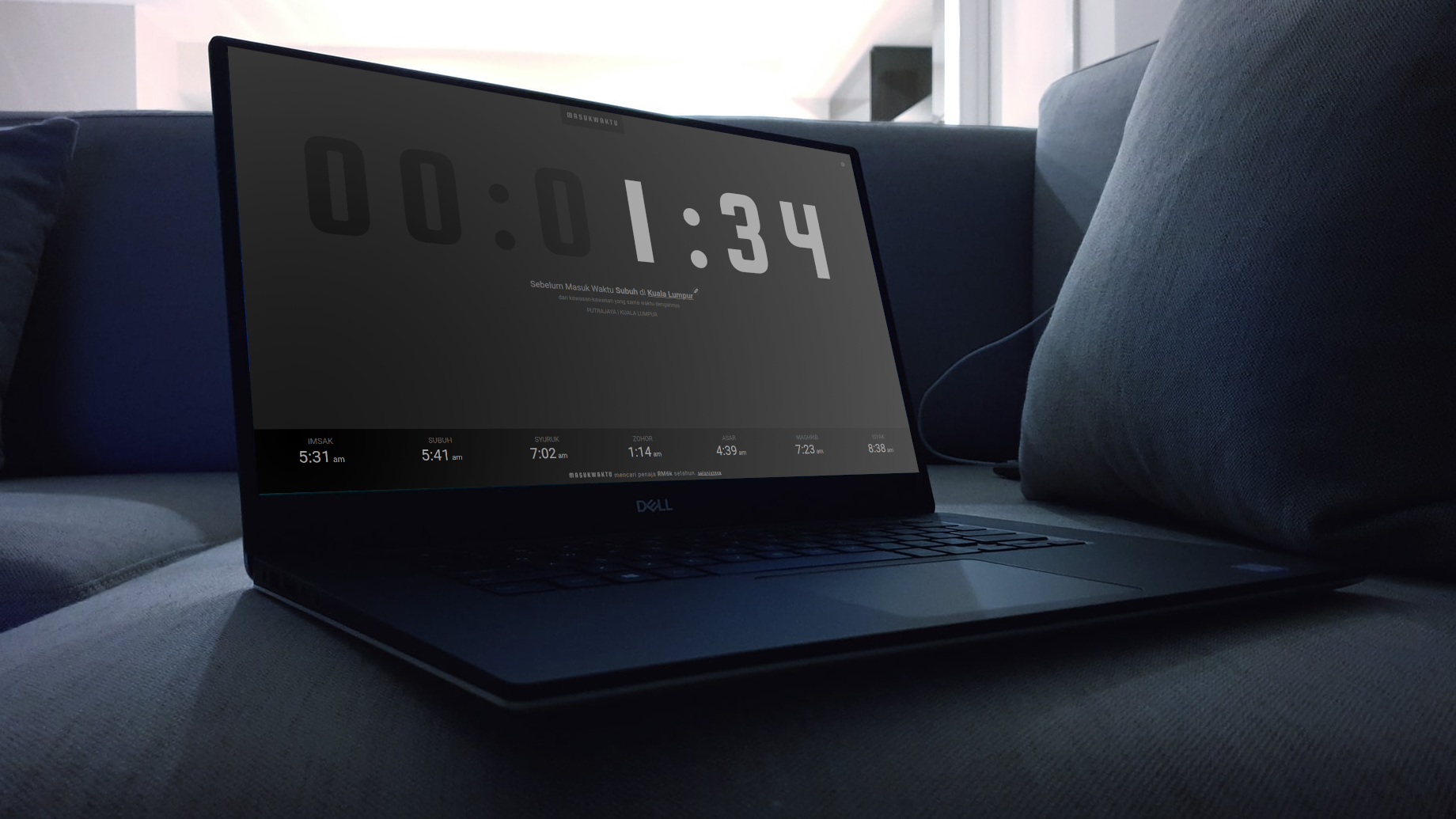 MasukWaktu menggunakan waktu solat API dari luar